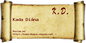 Kada Diána névjegykártya